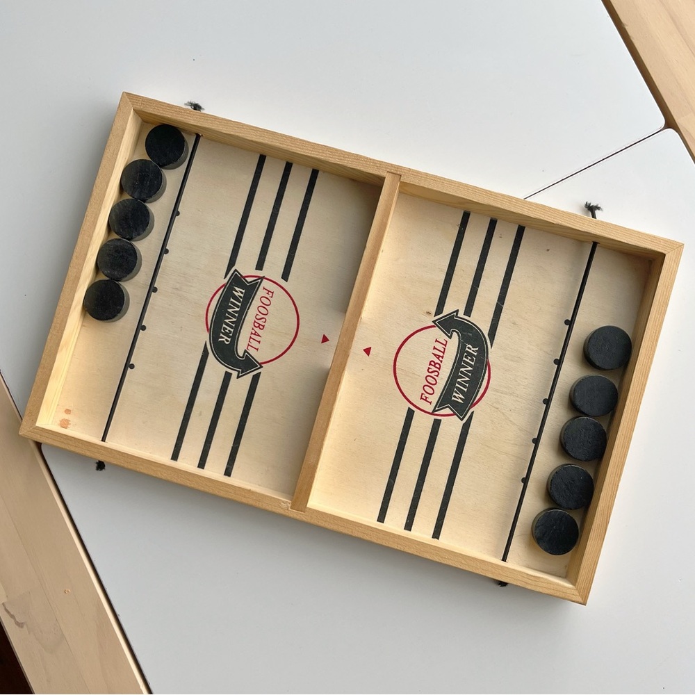 ✨2 for 10$✨ Wooden Tabletop Sling Puck Foosball Game - Kids Toys